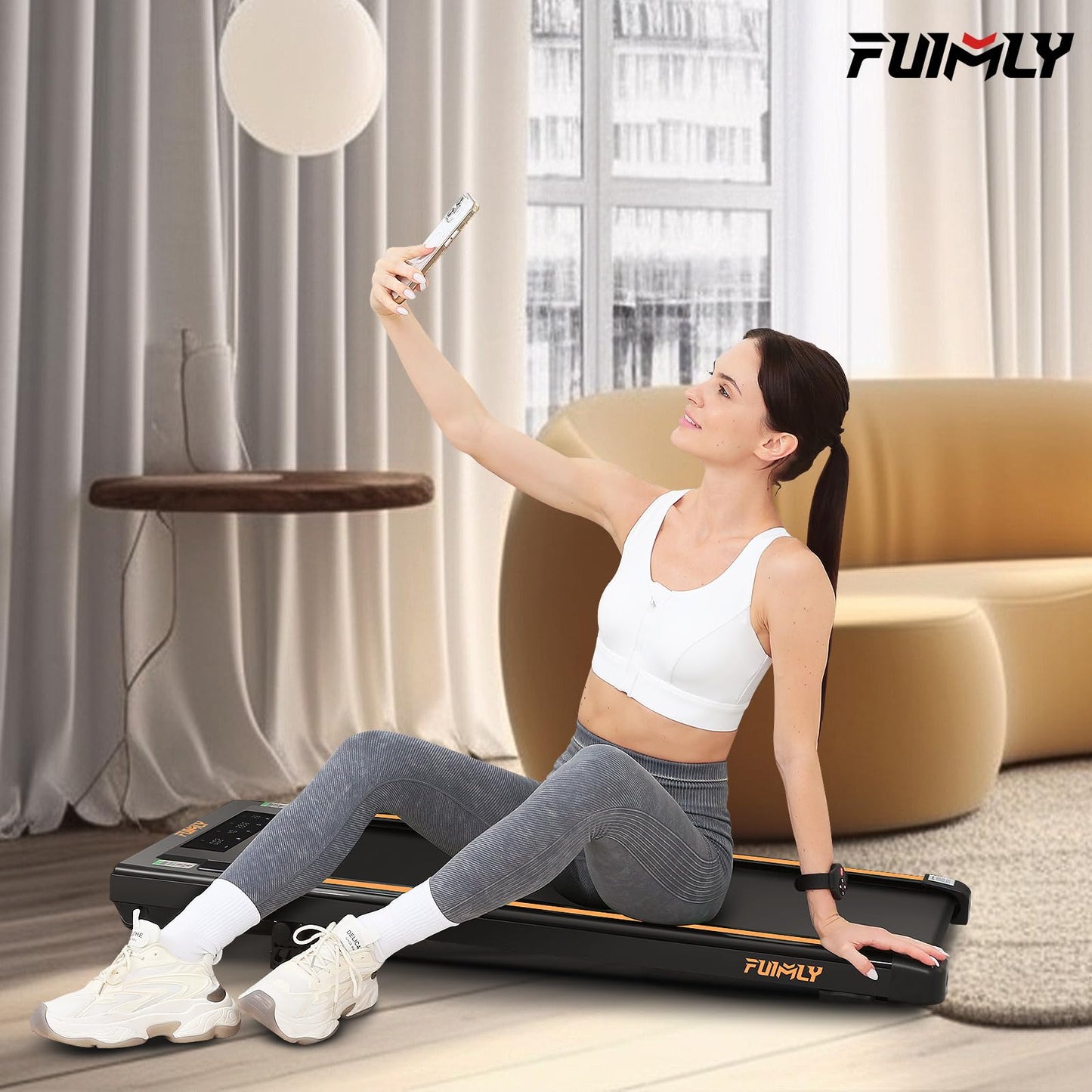 FUNMILY Walking Pad Treadmill Under Desk, 2.5HP Portable Walking Treadmills for Home, 3 in 1 300 Lb Capacity Under Desk Mini Treadmill with Remote Control, Led Touch Screen, Installation-Free(Green)