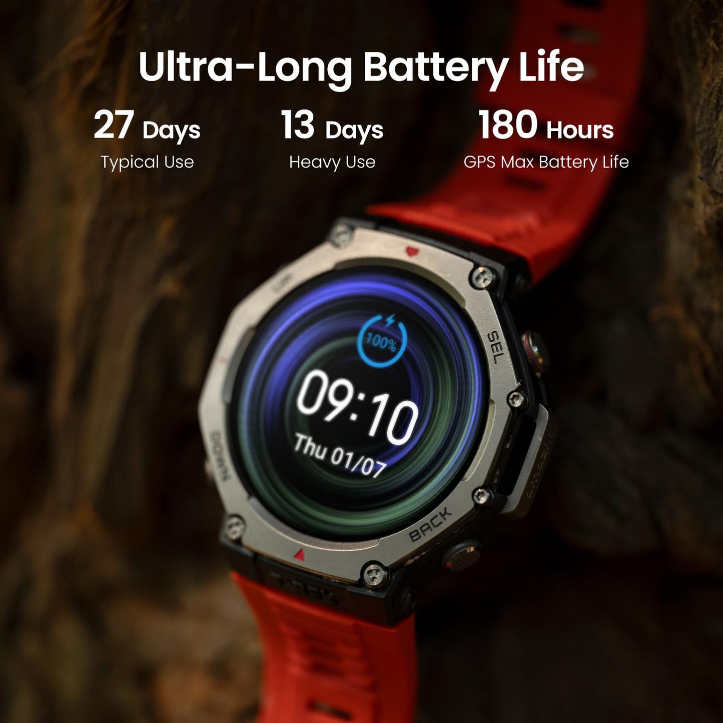 Amazfit T-Rex 3 Outdoor Smart Watch 48mm AMOLED Display, Offline Maps & Navigation, 6 Satellite Systems Dual Band GPS, 27 Days Battery Life, 170+ Sports Mode, 45m Freediving for Android, iPhone