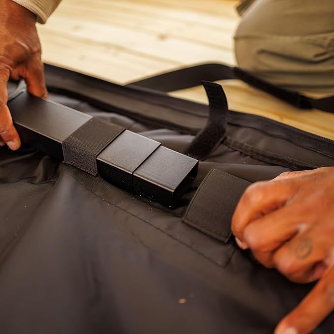 Disc-O-Bed Large Outdoor Convertible 2 Person Bench and Double Camping Cot Portable Bed Bunk System for Adults, Black