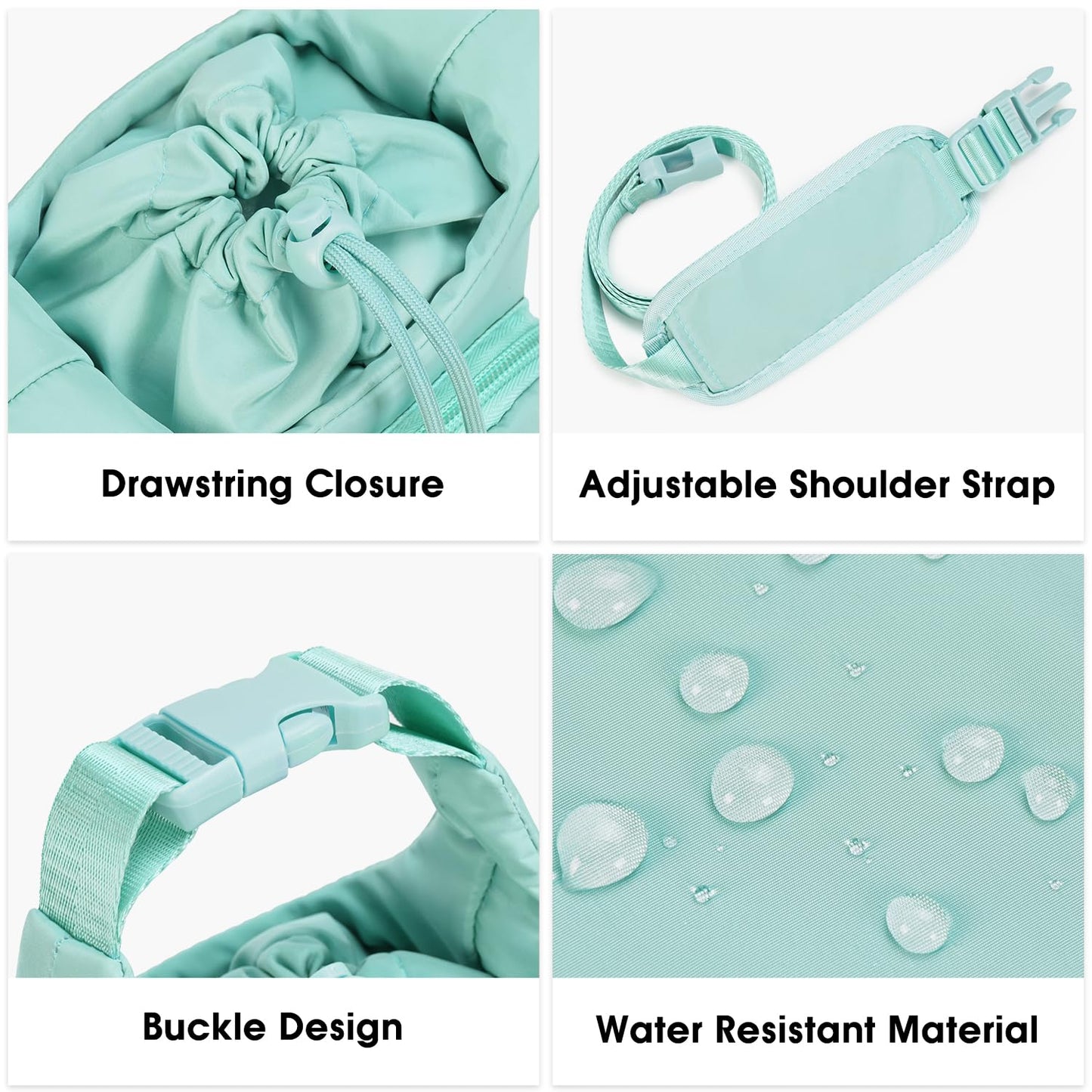 Ceneda Water Bottle Carrier Bag with Phone Pocket 32oz 40oz Tumbler Insulated Water Bottle Holder with Adjustable Shoulder Strap Carrier Sling Bag (Mint Green)