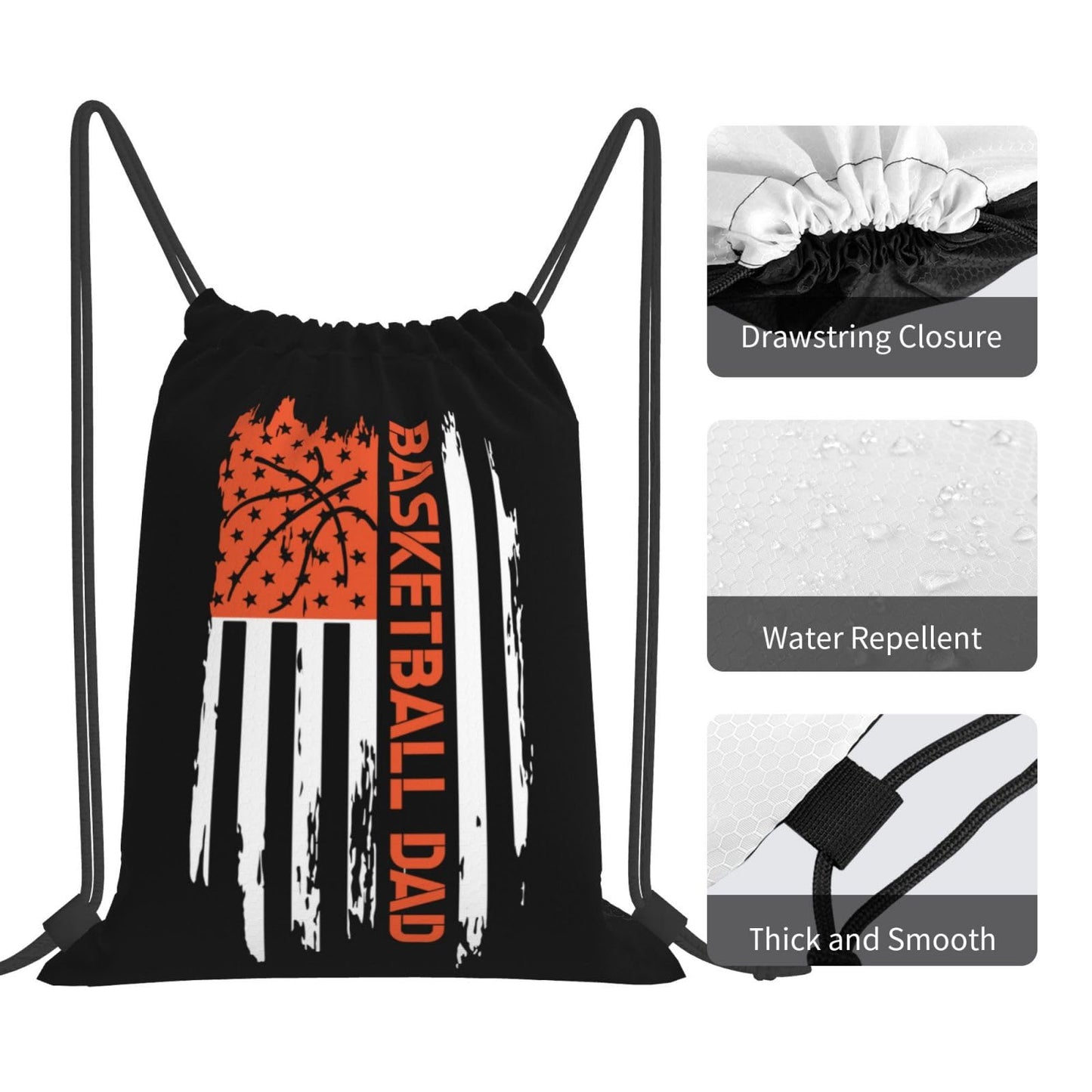 AIMASTZ Funny Basketball Dad Unisex Drawstring Backpack Bag Sport Gym Swim Travel Sackpack