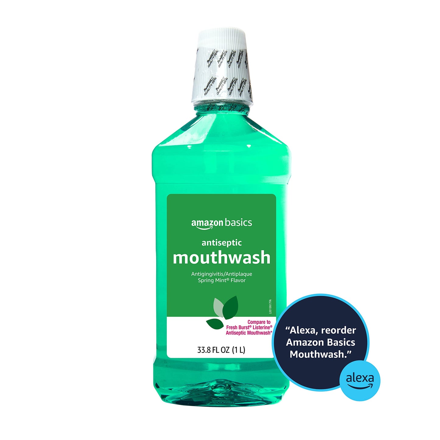 Amazon Basics Antiseptic Mouthwash, Mint, 33.80 Fl Oz, 2 Pack