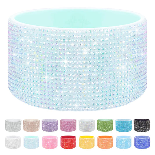 WORBSS Diamond Glitter Silicone Boot for Stanley Cup 40oz Tumbler & Simple Modern 30-40oz Trek Tumbler Accessories for 2.8-2.9 inch Trapezoidal Cylinder Base Water Bottles Bottom Anti-Slip Sleeve