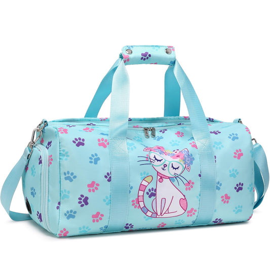 Octsky Dance Bag Gymnastics Bag Overnight Duffle Bag with Shoe Compartment and Wet Pocket for Travel (Cat Lake)