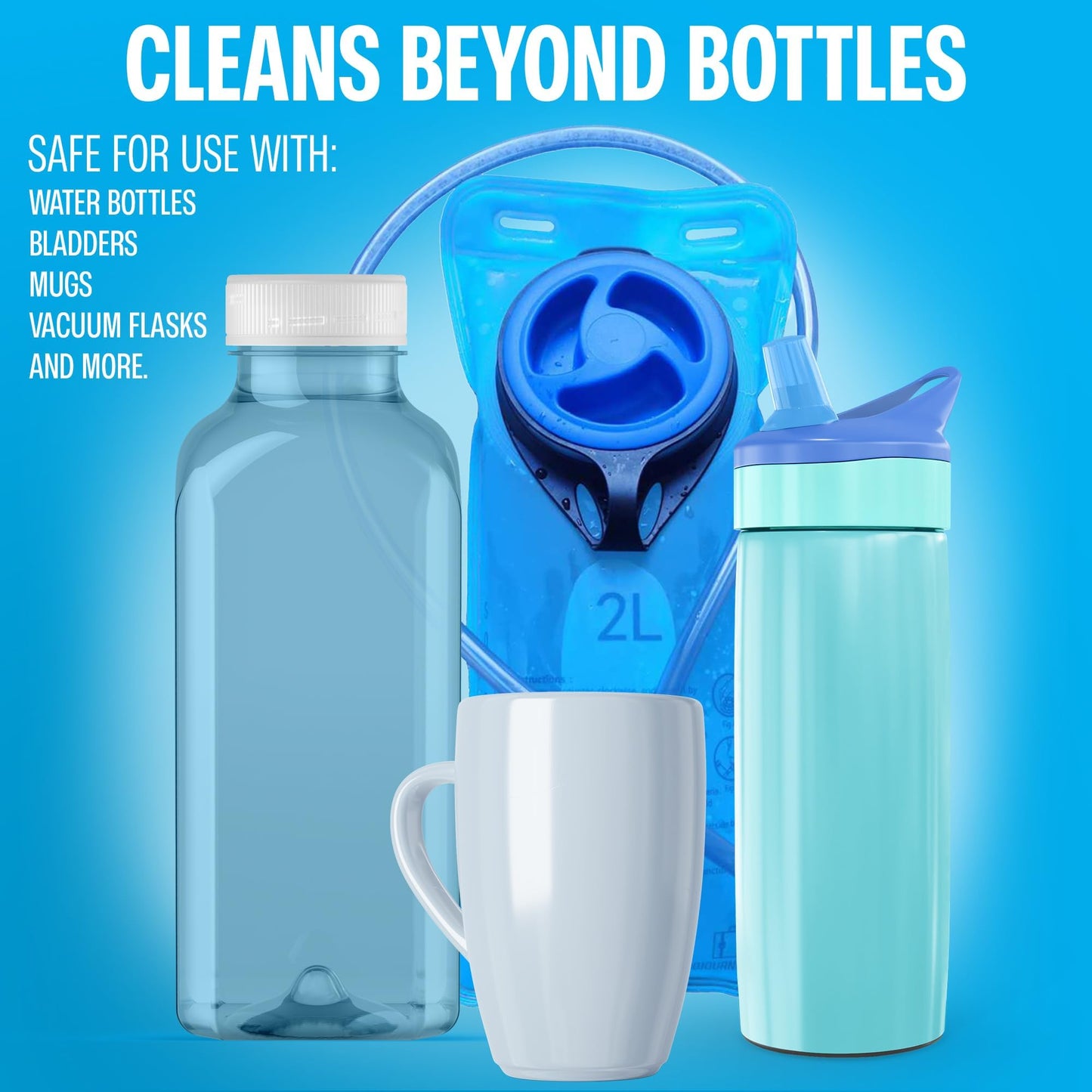 Sudstainables Water Bottle Cleaning Tablets – 36-Pack, Chlorine-Free and Odorless Cleaner for Hydration Bladders, Stainless Steel, Tumblers, and Glass Bottles - Removes Stubborn Stains and Odors