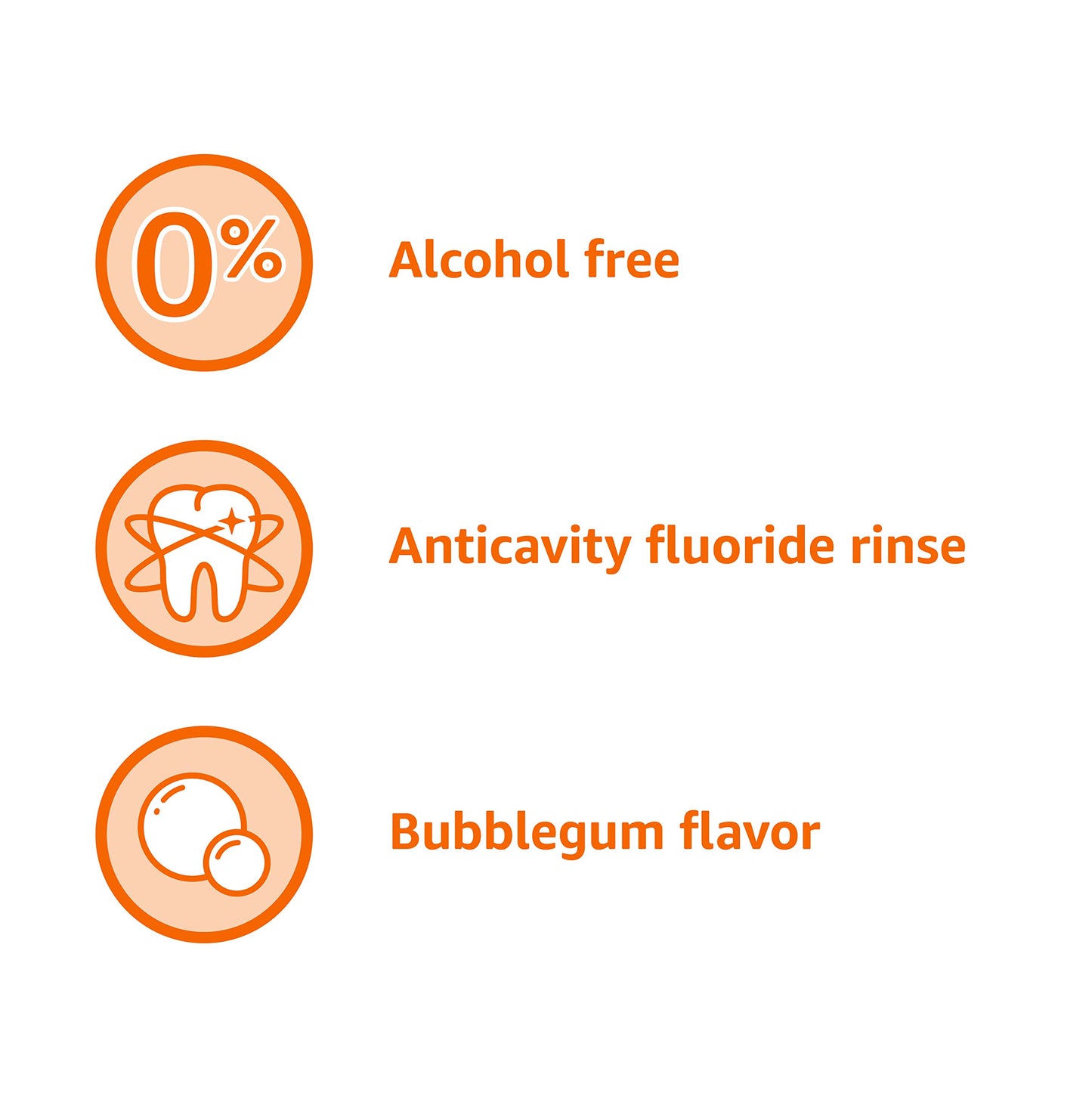 Amazon Basics Kids Mouthwash with Fluoride, Anticavity, Alcohol-Free Bubble Gum, 18 fl oz (Pack of 2)