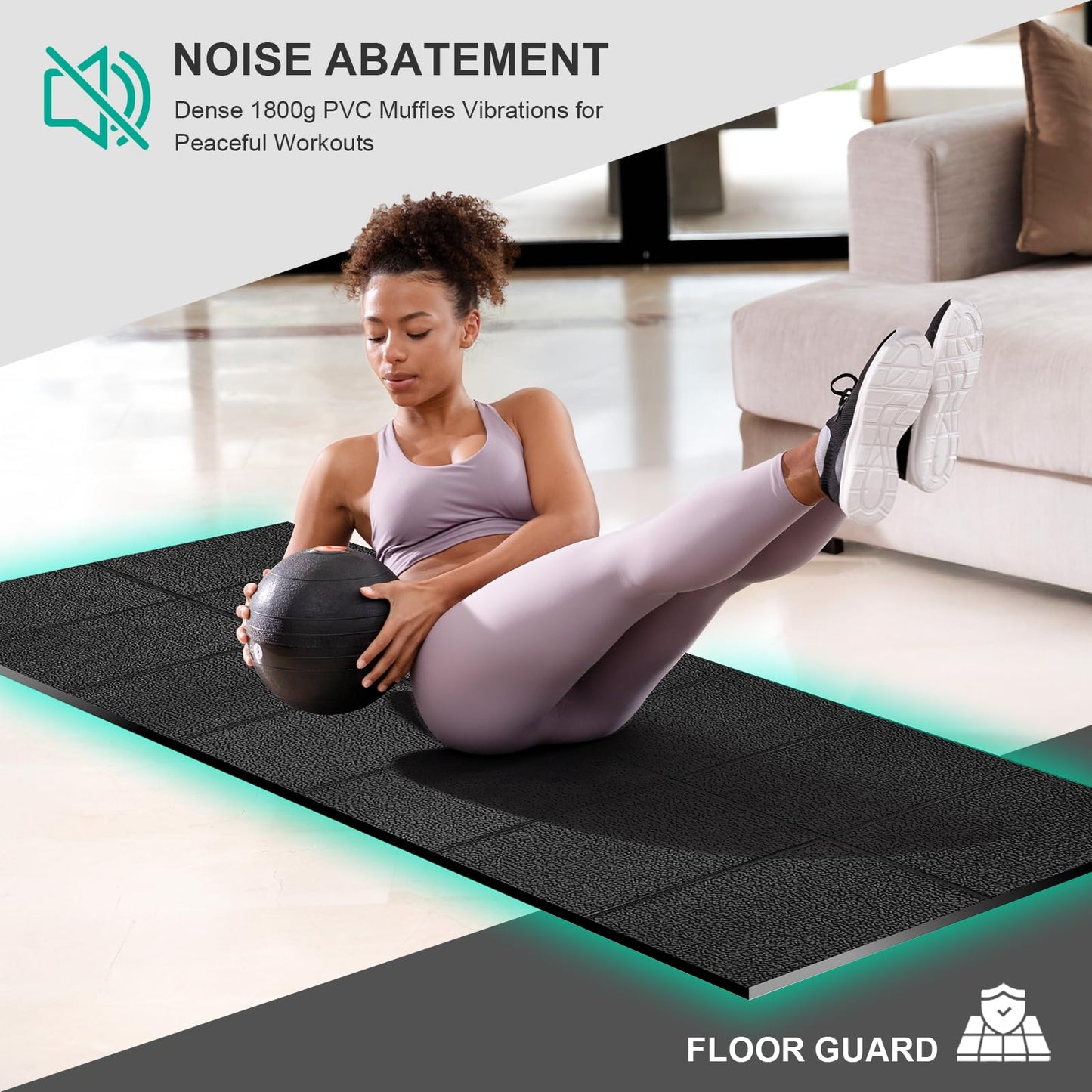Foldable Treadmill Mat Walking Pads, Bike Exercise Equipment Mat, 1/4" Thick, 68"x24" Anti-Slip Waterproof Floor Protector for Carpet, Home Hardwood, Home Gyms, Workout Fitness Machines, Yoga, Gift