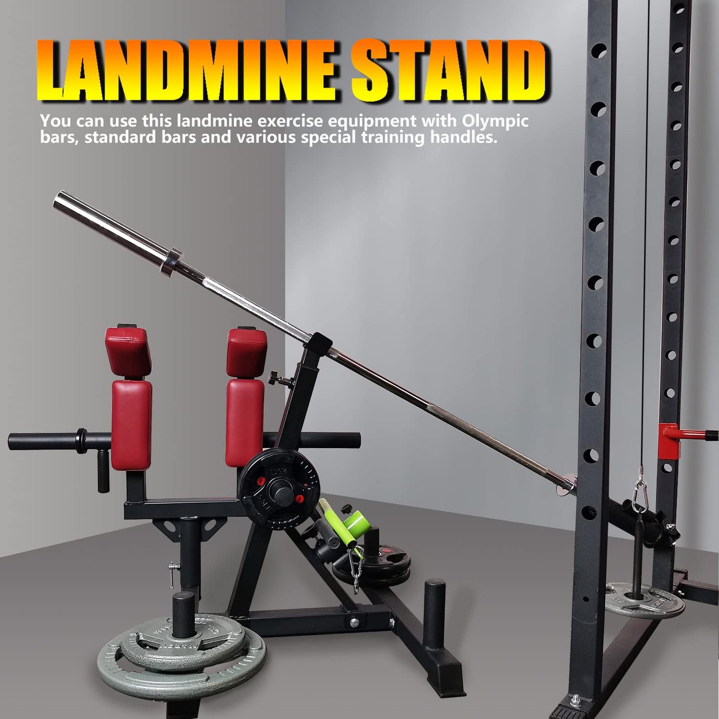 Viking Press Landmine Handle for 2-Inch Olympic Barbell, T-Bar Row Attachment Core Strength Training Accessories, Shoulder Press Landmine Attachment Equipment (Style F)