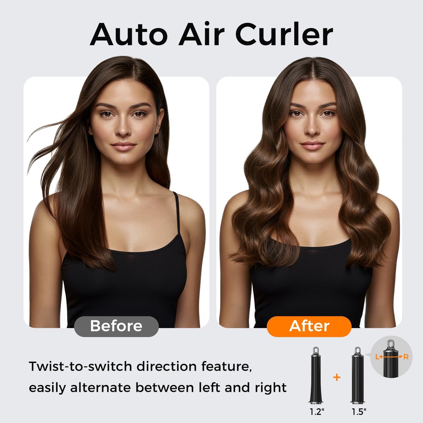 All-in-One Hair Dryer Brush & Auto Air Curler - 160000 RPM High-Speed Styler - Reduces Heat Damage & Frizz Hair Curling Iron - Ionic Blow Dryer Brush for All Types (Nickel)