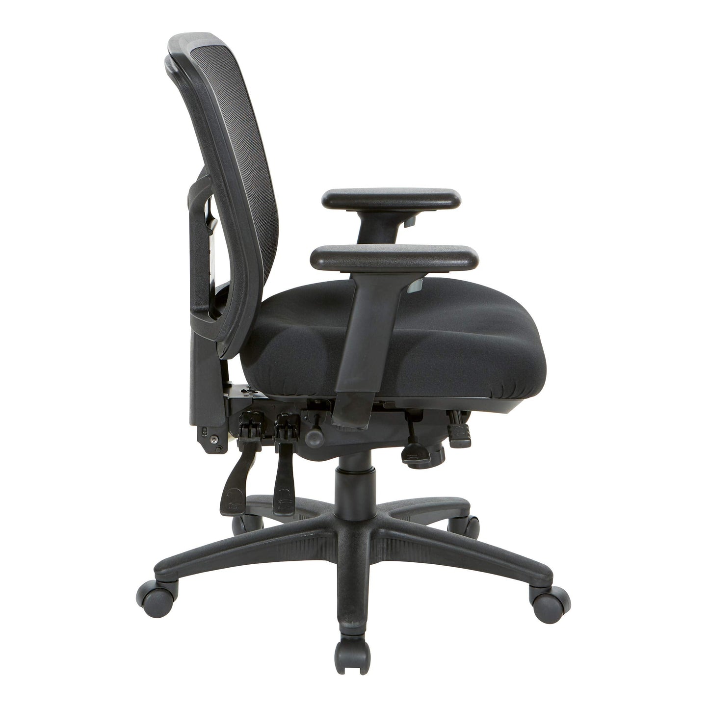 Office Star ProGrid Breathable Mesh Manager's Office Chair with Adjustable Seat Height, Multi-Function Tilt Control and Seat Slider, Mid Back, Coal FreeFlex Fabric