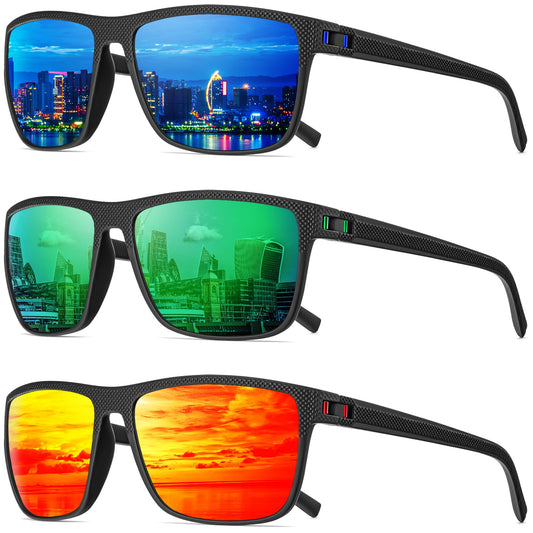 QALLY Polarized Sunglasses Men, Mens Sunglasses Polarized UV protection Lightweight Sun Glasses for Driving Fishing Golf