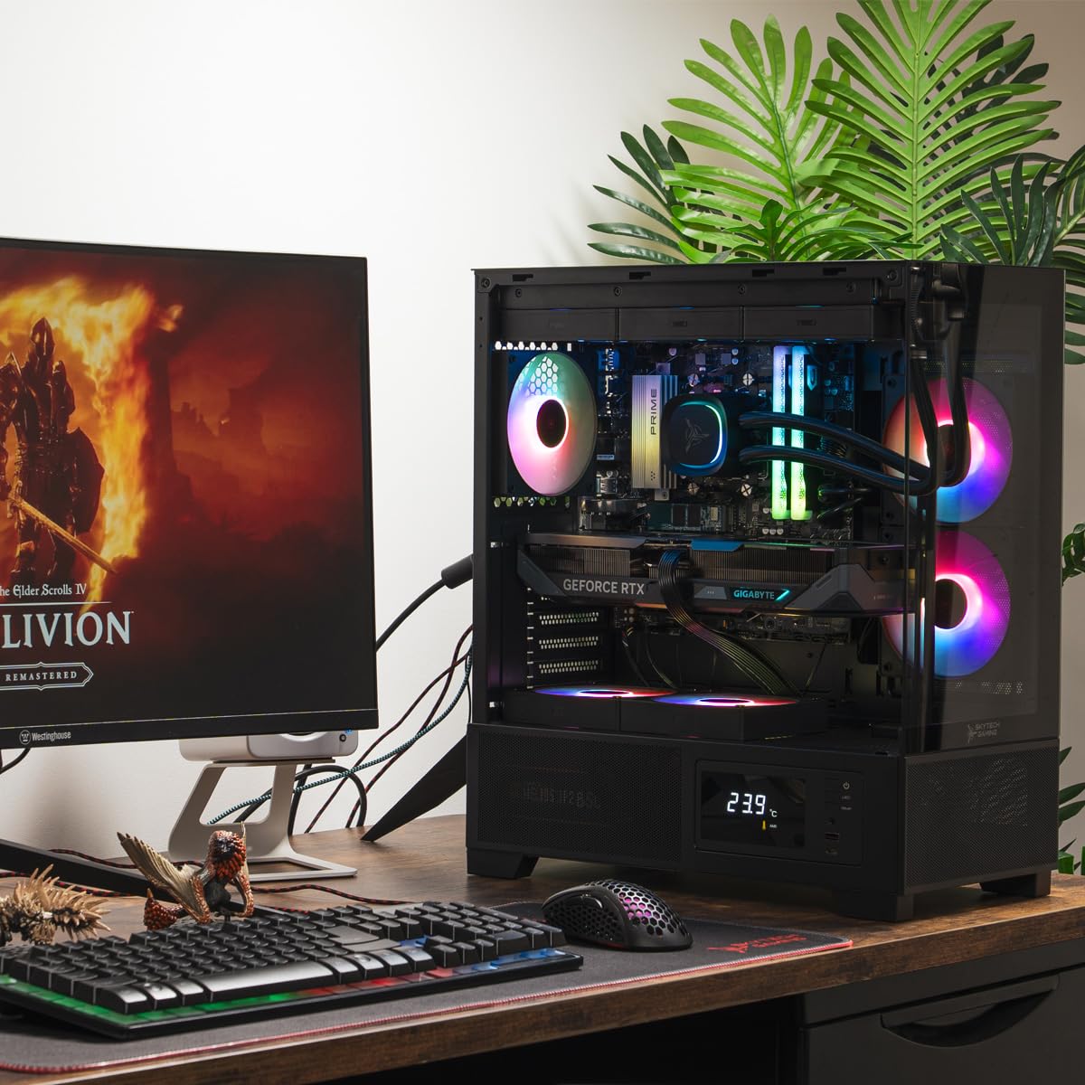 Skytech Gaming Azure 3 Plus Desktop PC, Ryzen 9 9900X 4.4 GHz (5.6GHz), NVIDIA RTX 5070 Ti 16GB, 2TB Gen4 NVMe SSD, 32GB DDR5 RAM 5200 RGB, 850W Gold ATX 3 PSU, 360mm ARGB AIO, Wi-Fi, Win 11