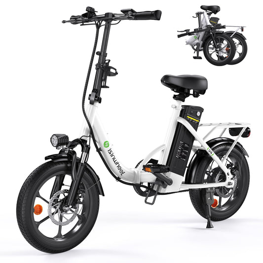 isinwheel U4 16" Folding Electric Bike for Adults, 750W Peak Motor with Max 55Miles PAS Range & 19MPH EBike, 374.4Wh Battery Electric Bicycles Step-Thru Commuter E Bikes for Adults and Teens