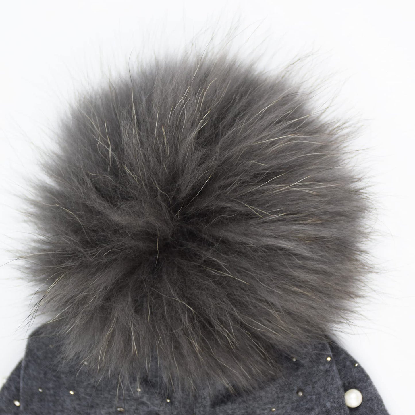 AICHUAN Womens Slouchy Beanie Hat with Fur Ball Pompom Cotton Pearls Winter Fall Hat