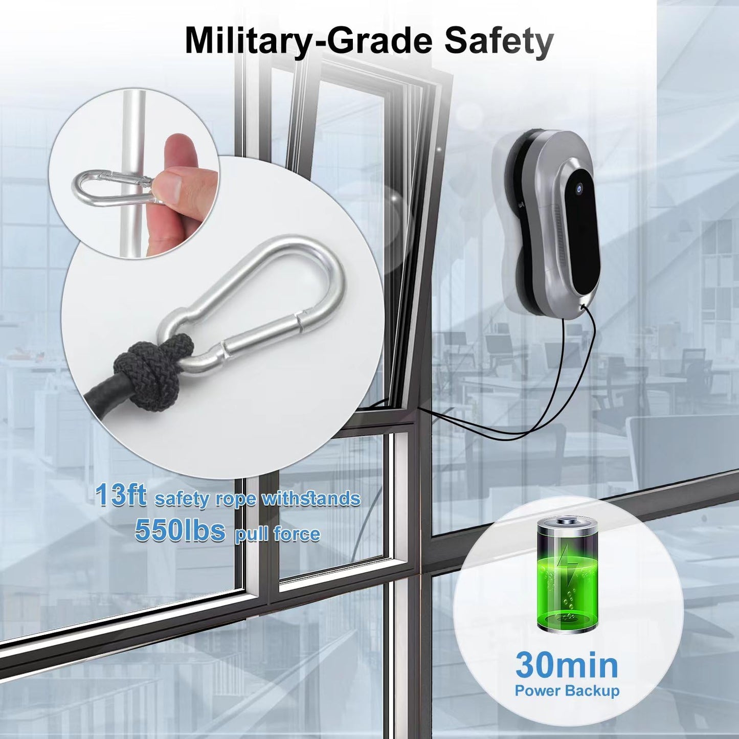 eTRY Smart Robot Window Cleaner, Auto Water Spray & AI Path Planning,Edge Detection & Remote Control, Window Cleaning Robot for Highrise Windows Glass Doors Inside & Outside
