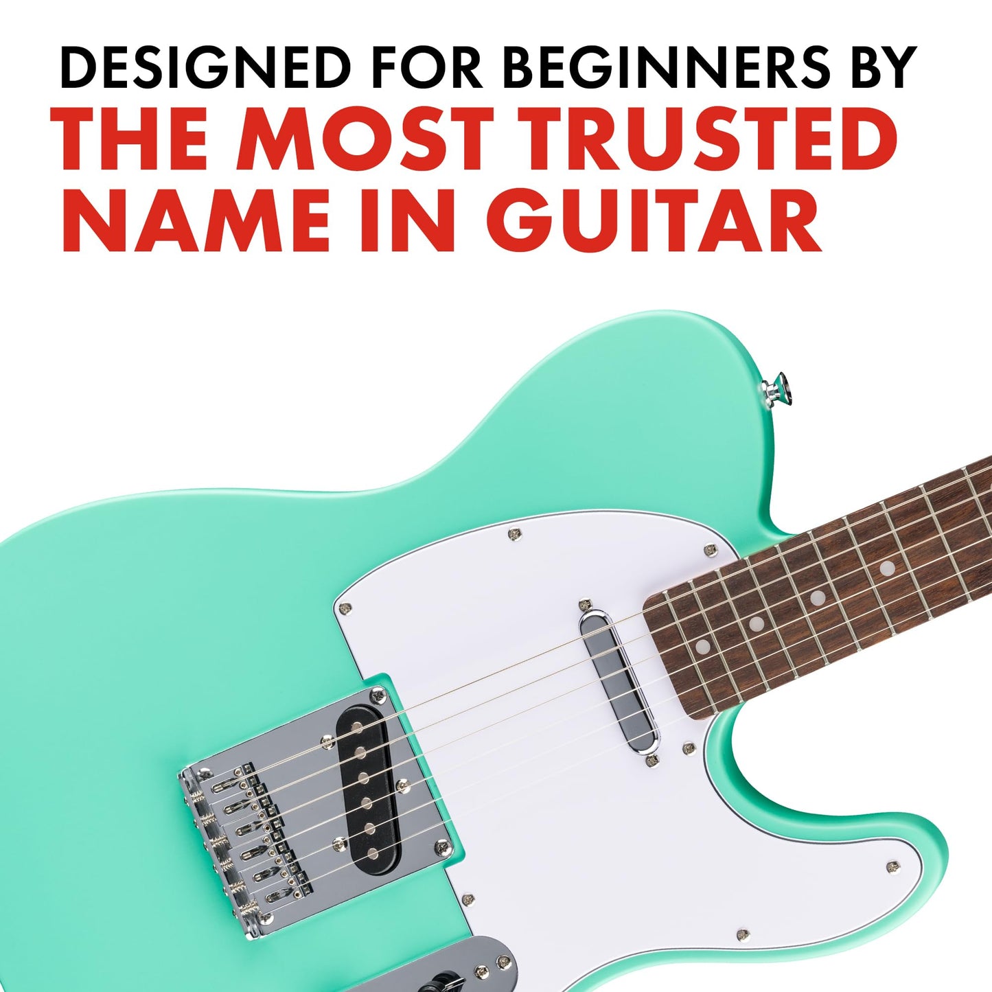 Fender Squier Debut Series Telecaster Electric Guitar, Beginner Guitar, 2-Year Warranty, Includes Free Lessons, Sea Foam Green with Satin Urethane Finish