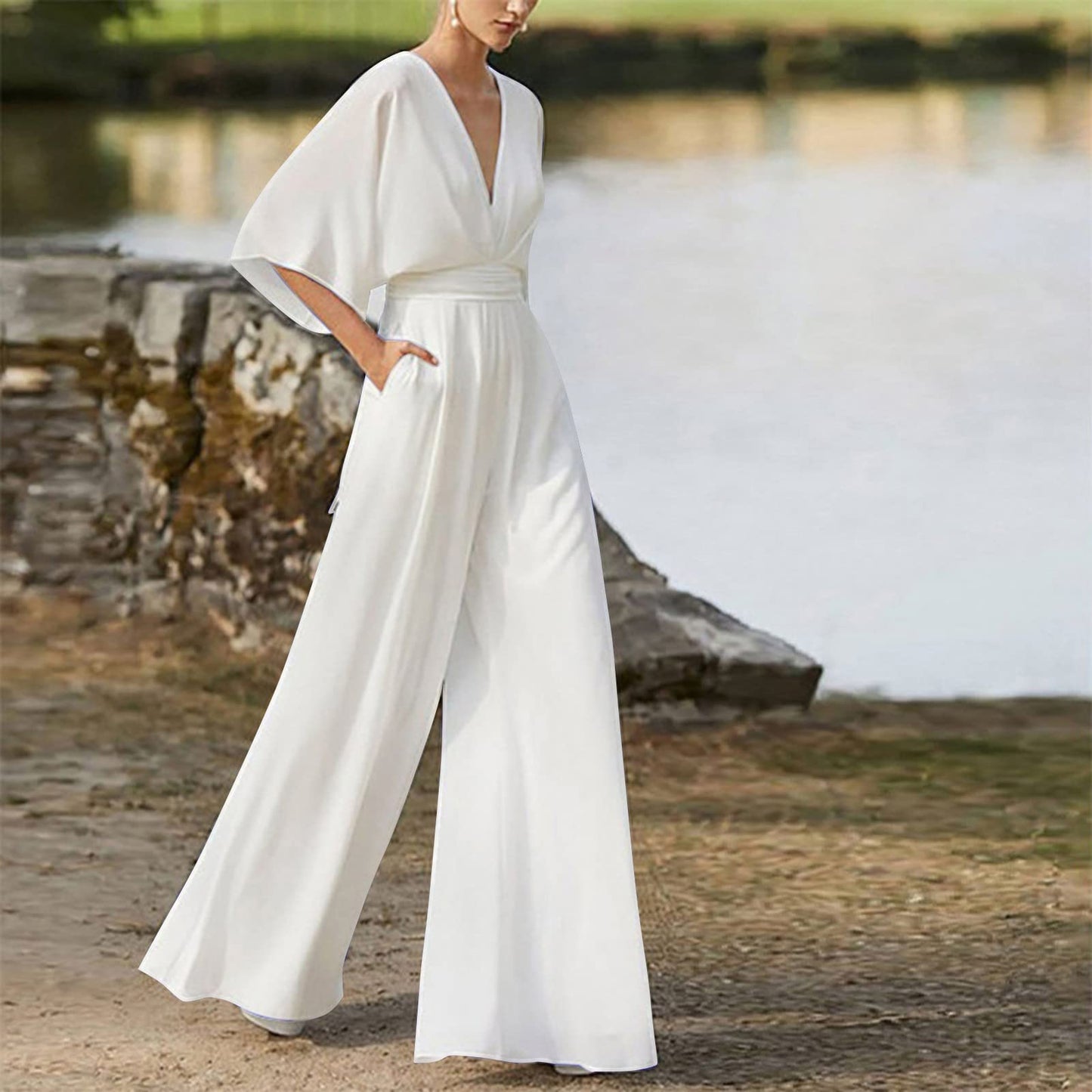 Formal Overol Para Mujer Elegante Women'S Jumpsuits, Rompers & Overalls Pants Rompers For Women Summer Easter Outfits For Women Elephant Pants Womens Jumpsuit Dressy Joggers For Women Work Loose Jum