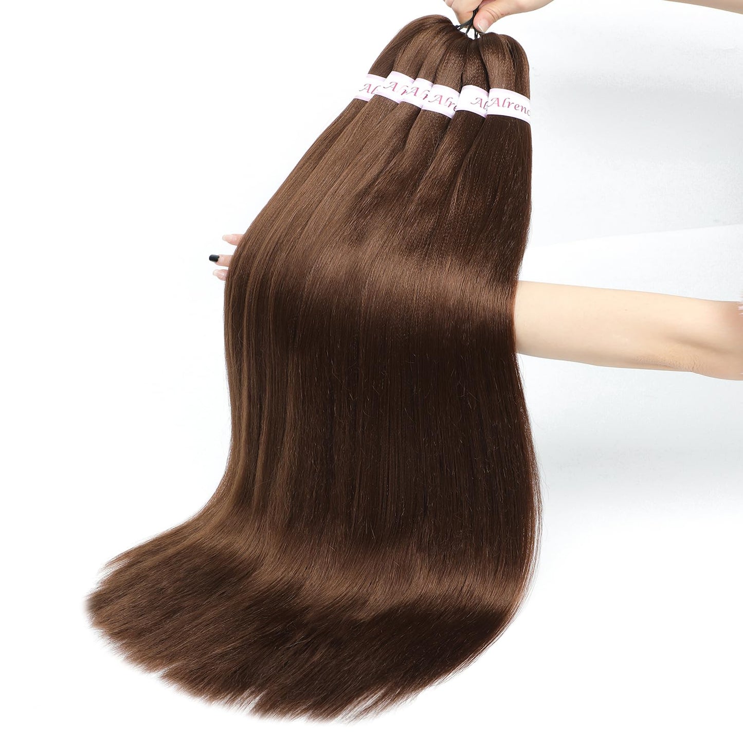 Alrence Pre Stretched Braiding Hair Long Braid 30 Inch 8 Packs Professional Braiding Hair Extensions Synthetic Crochet Twist Braids (30 Inch, 8#)