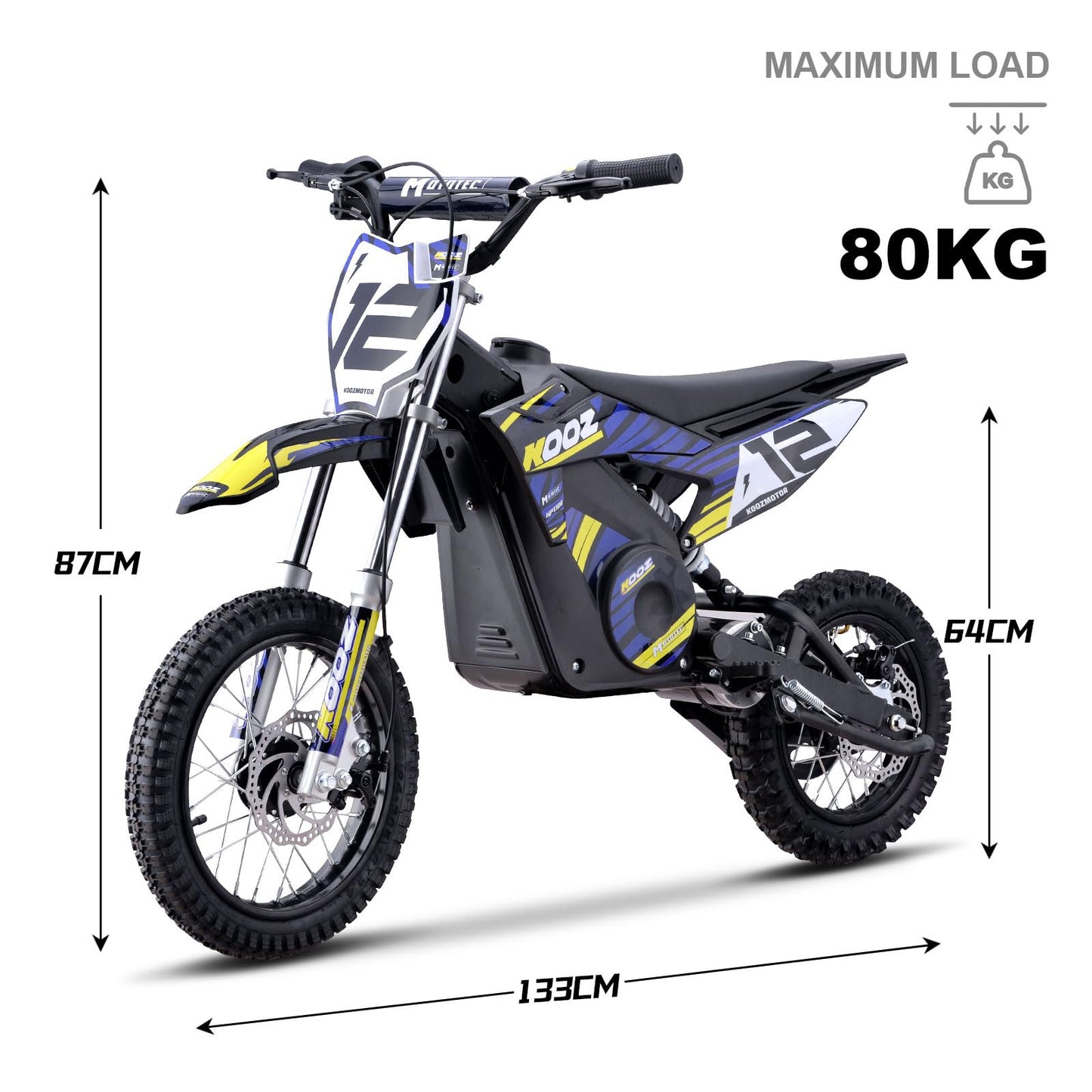 MotoTec 36v 1000w (HP112E) Electric Dirt Bike Blue