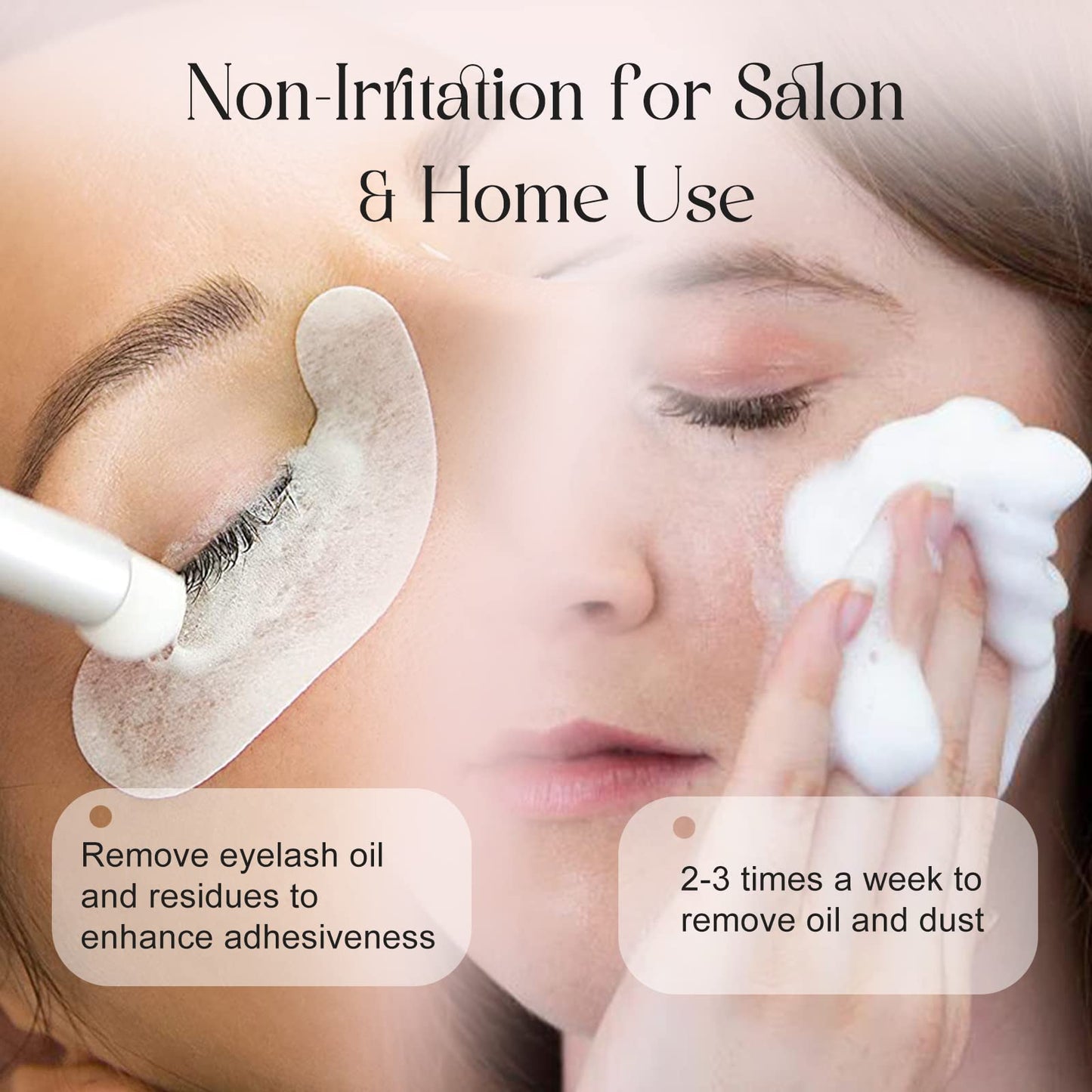 ALLOVE Lash Shampoo Concentrate 5ml*10, Sensitive and Non-irritate Extension Cleanser for Salon & Home Use - Lavender