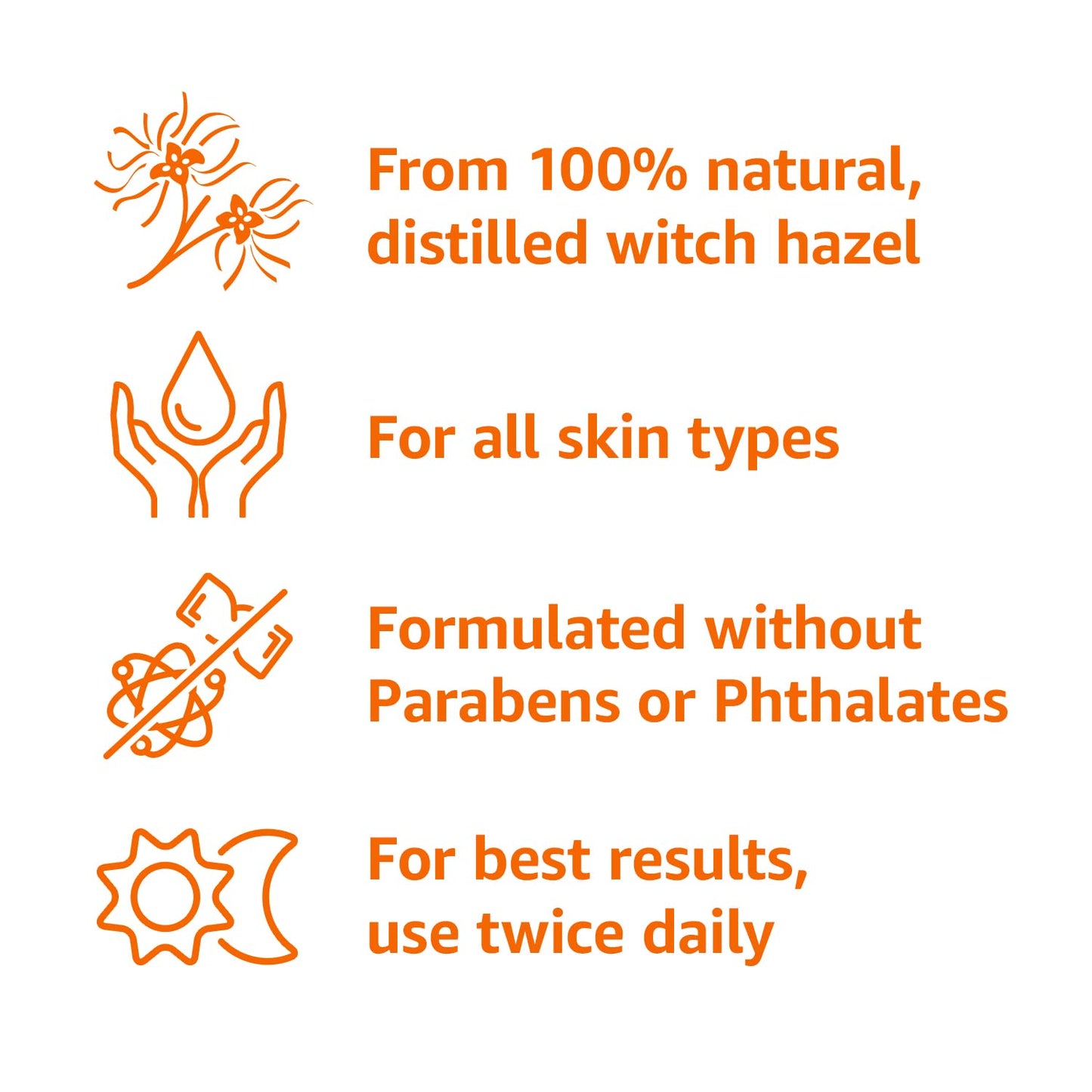 Amazon Basics Witch Hazel Pore Perfecting Toner, Unscented, 16 Fluid Ounces, 2-Pack