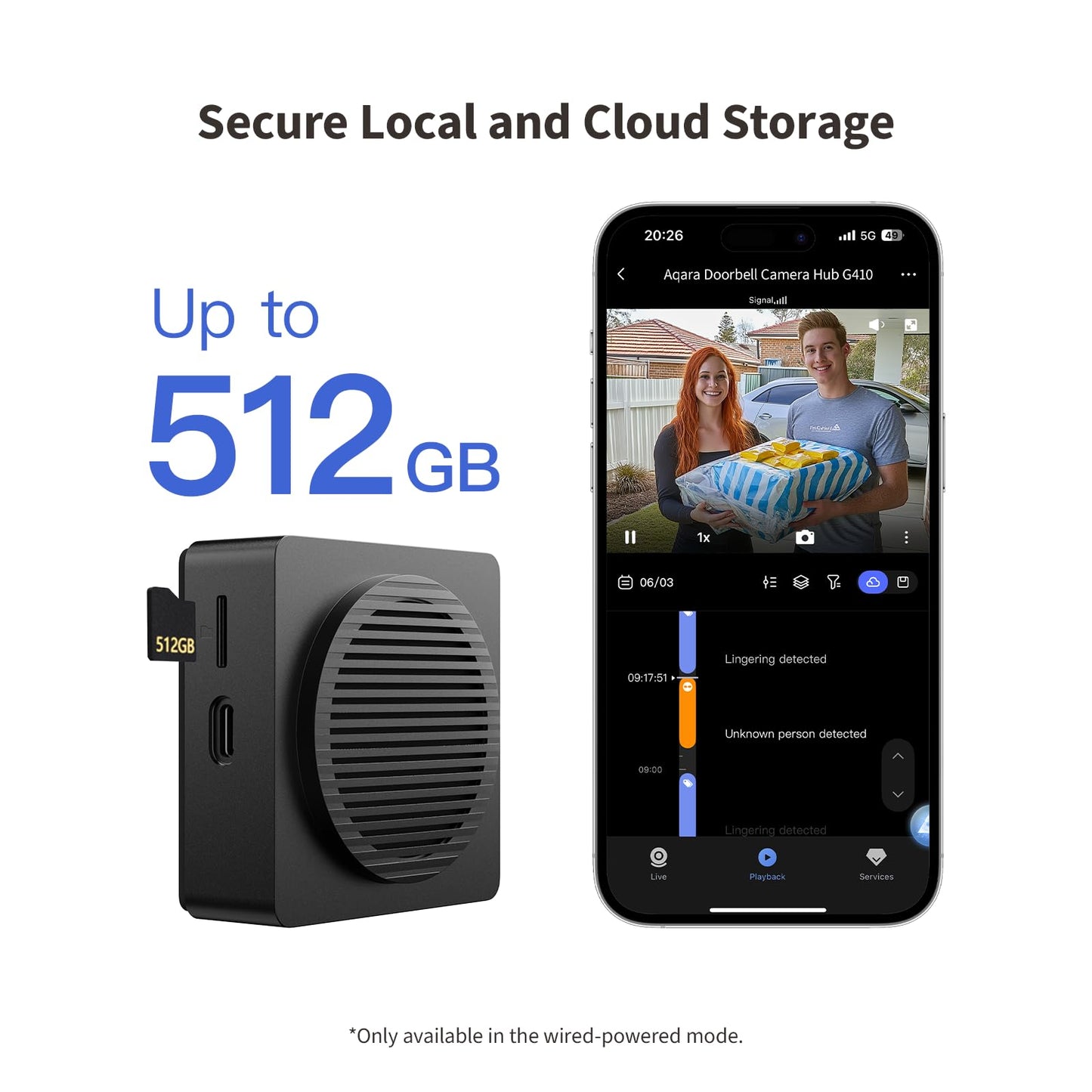 Aqara Smart Doorbell Camera G410 with Chime, 2K, HomeKit Secure Video, 2-Way Audio, Built-in Matter Hub, Wireless/Wired, Supports Apple Home, Alexa, Google, Home Assistant, 2.4G/5GHz Wi-Fi, Black