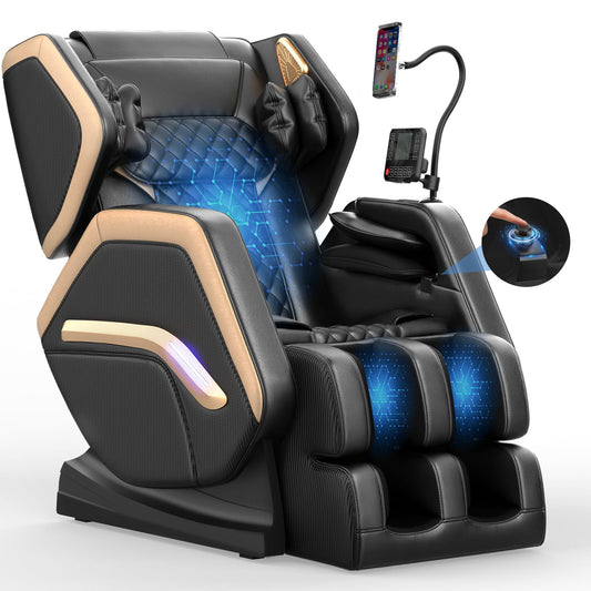 NAGLIFOR Massage Chair Full Body, Zero Gravity Massage Chair 2025 for Back Fatigue with 10 Fixed Rollers, Airbags, Phone Controller, Heating, Bluetooth Speaker, Nightlights for Living Room, Bedroom