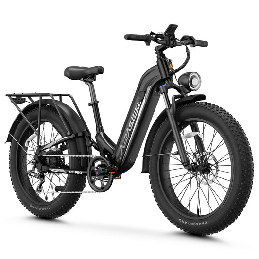 Aipas M1 Pro Electric Bike, 1800W Peak Motor Electric Bike for Adults, 48V 17.5Ah, 26'' x 4.0'' Fat Tire Electric Mountain Bike, Ebike with 85 Miles, 36MPH, 7 Speed 110Nm and Dual Suspension