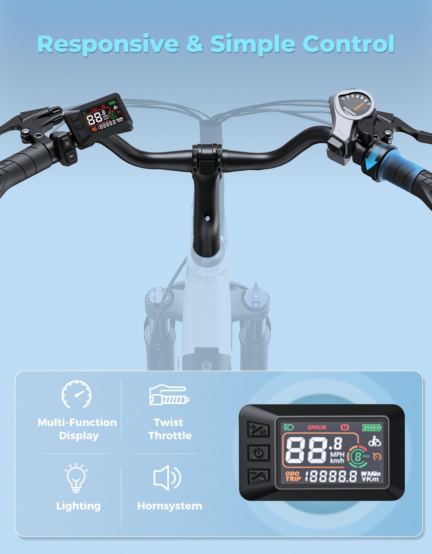 Jasion YC1 ST Electric Bike for Adults, Up to 23Mph, 750W Peak Motor Ebike, Range Up to 40Miles, 360WH Removable Battery, 26" E-Bike with 7 Speeds & Front Suspension for Commuting, Outdoor Leisure