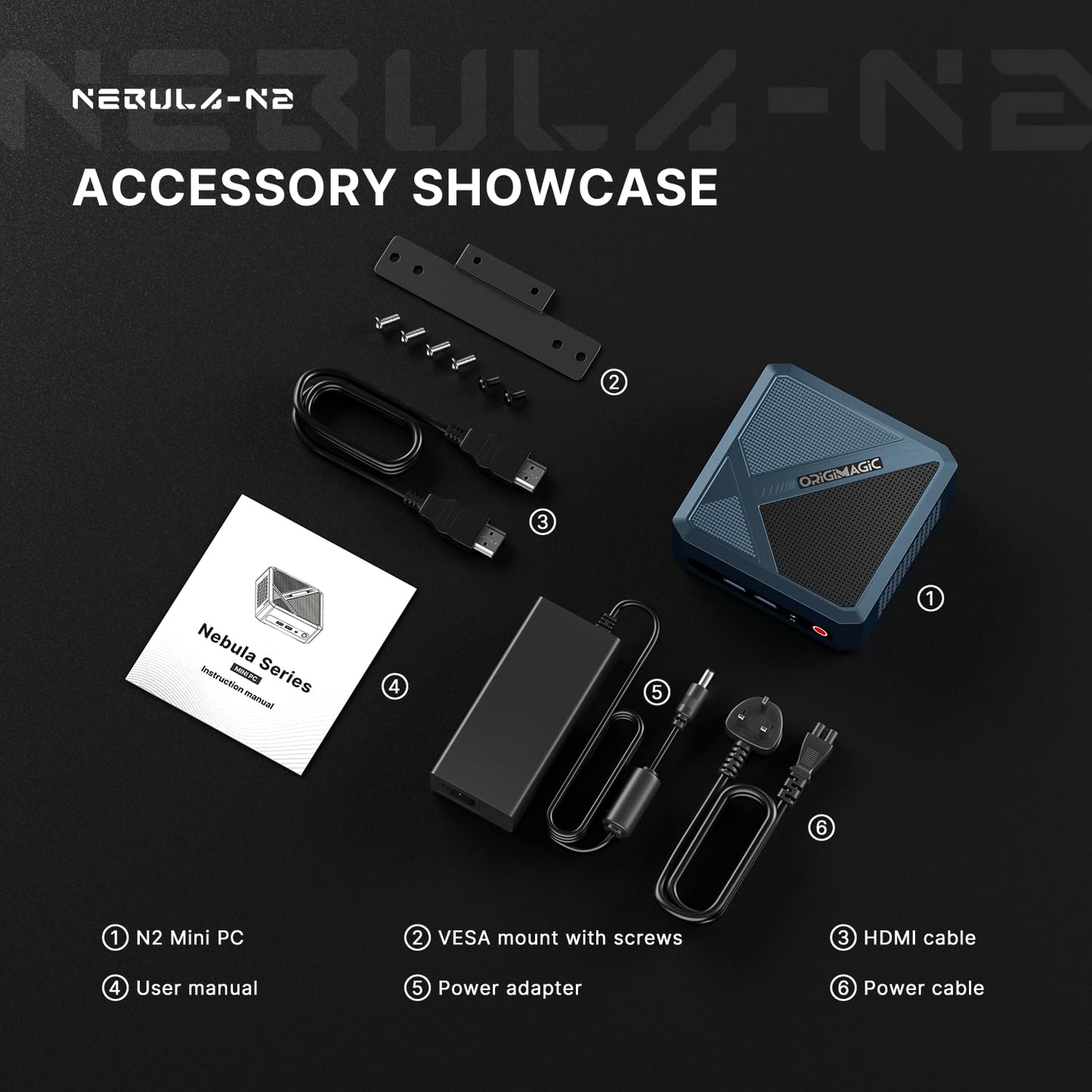 origimagic N2 Mini PC, Ryzen 5 6600H (6C/12T, 4.5GHz), 32GB DDR5 RAM, 512GB NVMe SSD, Mini Computers Dual USB4, Mini Computers Quad Display, WiFi 6E, BT5.2, 8K UHD, Light Gaming & Office