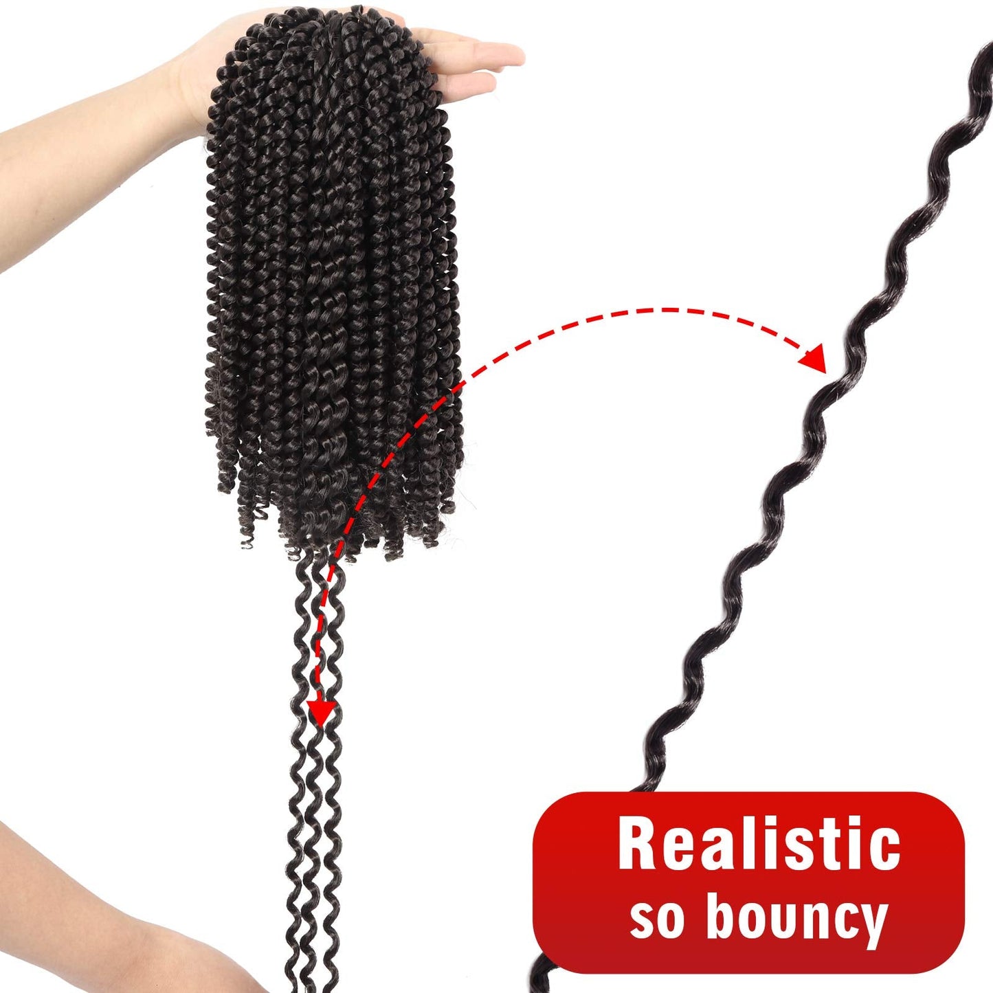 10 Inch Spring Twist Crochet Braids Hair for Butterfly Locs Bomb Twist Crochet Hair Beyond Beauty Ombre Colors Synthetic Fluffy Hair Extension 3 Packs 30 Strands 135g/Pack(10 Inch, #4)