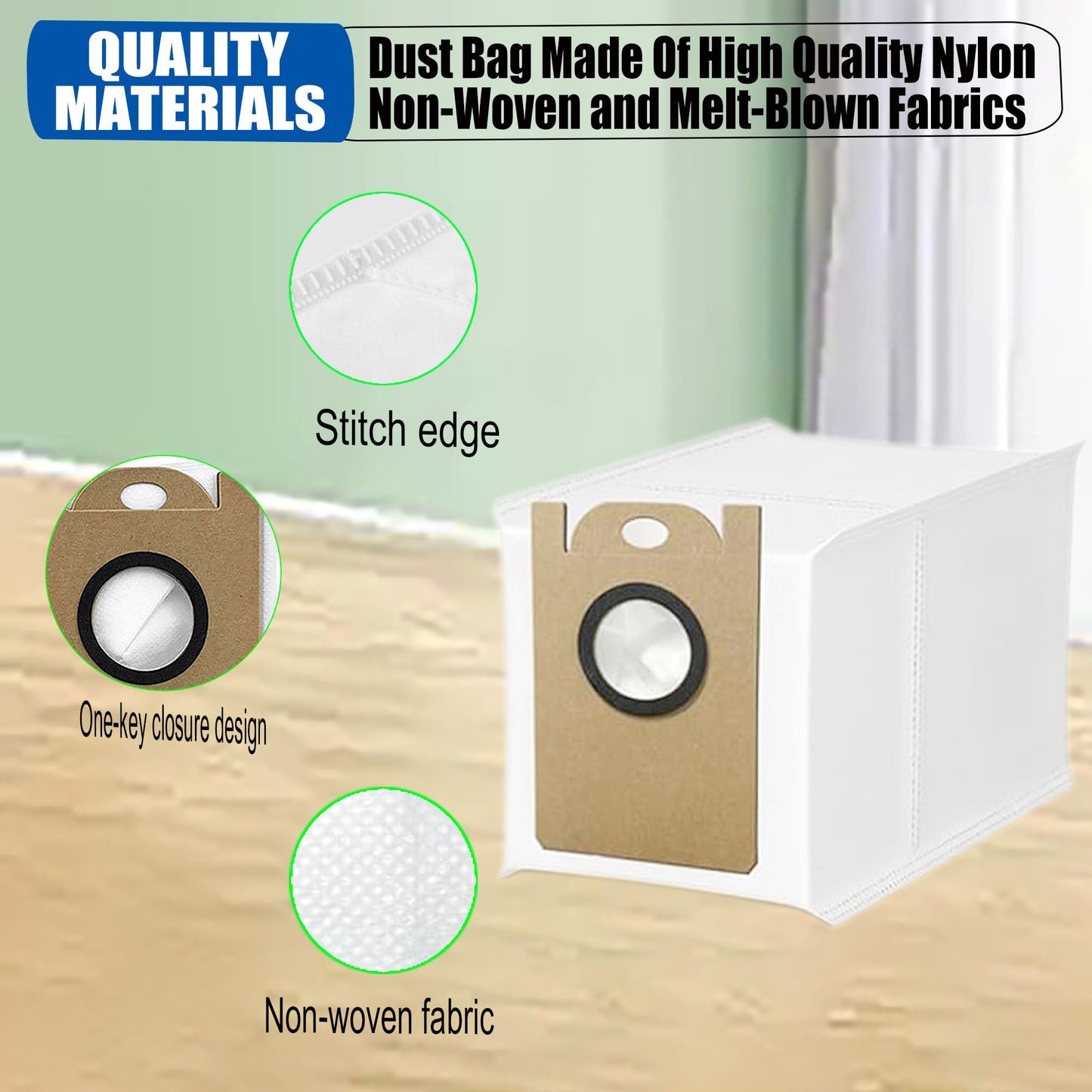 10 Pack Disposable Dust Bag Only Replacement for Honiture Q6 / Q6 Pro / Q6 SE Robot Vacuum Bags