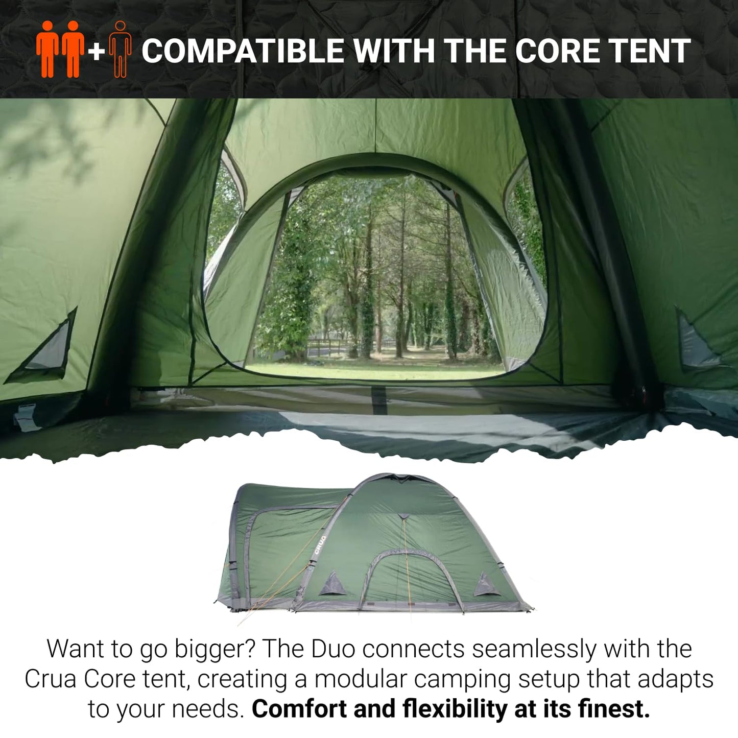 Crua Duo Outdoor Camping Tent – 2 Person Tent for Camping, Easy Pop-up Assembly, Lightweight and Waterproof Outdoor Gear for Hiking Backpacking, Weather Resistant