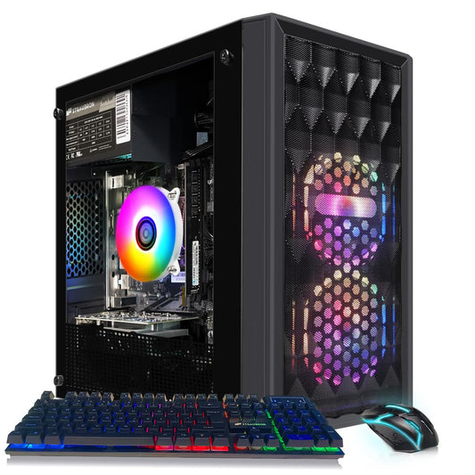 STGAubron Gaming PC Computer Desktop, Radeon RX 560 4G, Intel Core I7 8th up to 4.1GHz, 16G DDR4, 512G SSD, WiFi 6 & BT 5.2, RGB Fan x2, Windows 11 Home