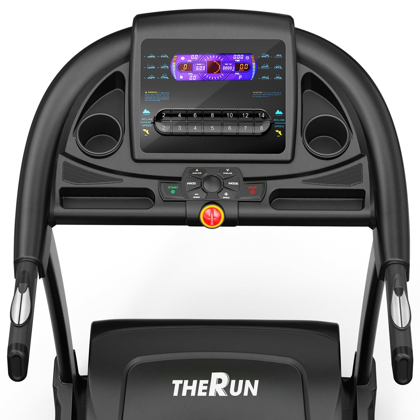 THERUN Incline Treadmill, Treadmills for Running and Walking, 300 lbs Weight Capacity Folding Treadmill with 0-15% Auto Incline, Wide Belt, 3.5 HP, App, Heart Rate, Orange