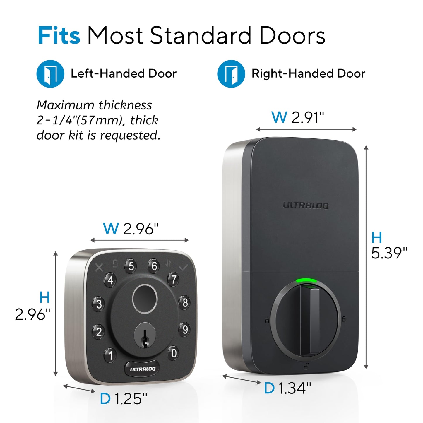 ULTRALOQ 2025 Upgrade Bolt Fingerprint Smart Lock,Biometric Deadbolt with Built in WiFi,Keyless Entry Door Lock for Front Door,App Remote Control,10 Months Battery,IP65 Waterproof,BHMA Grade AAA