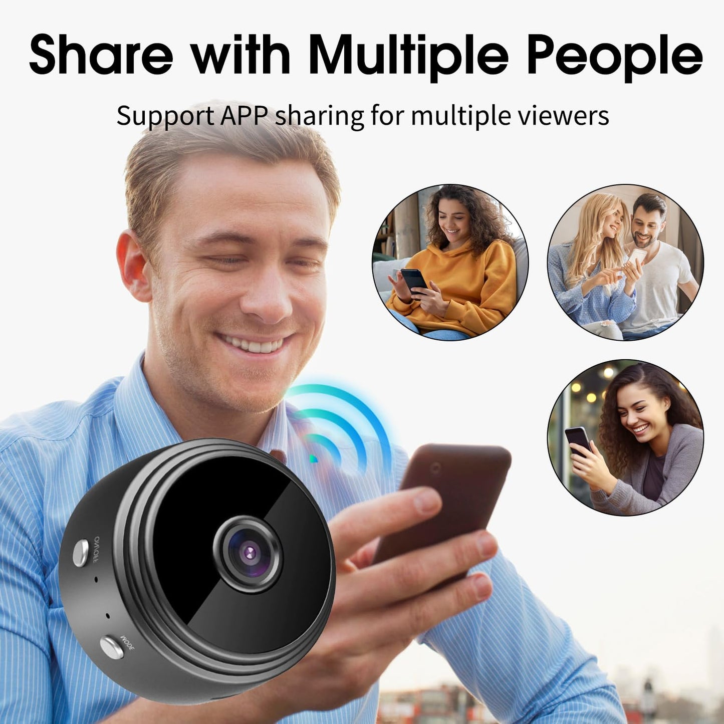 Small Hidden Camera WiFi Wireless Indoor, 1080P HD Spy Camera, Mini Camera, Security Cameras Wireless Indoor, Cloud Storage