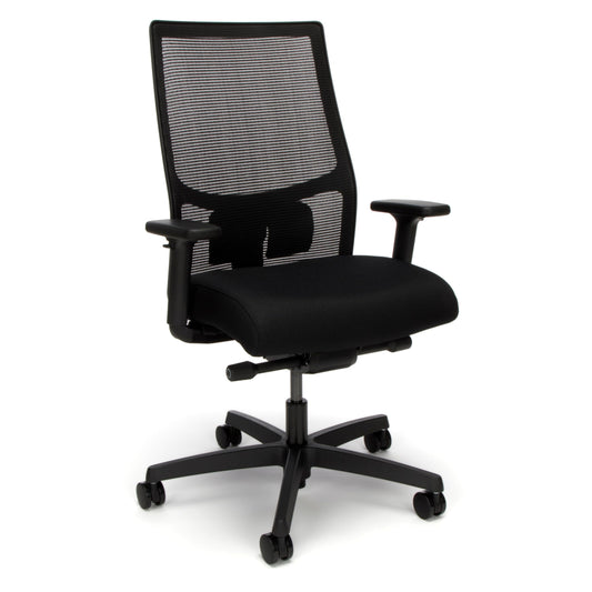 HON Ignition 2.0 Ergonomic Office Chair, Adjustable Tilt, Swivel Wheels, Comfy for Long Hours, Home Office Desk Chairs, Black