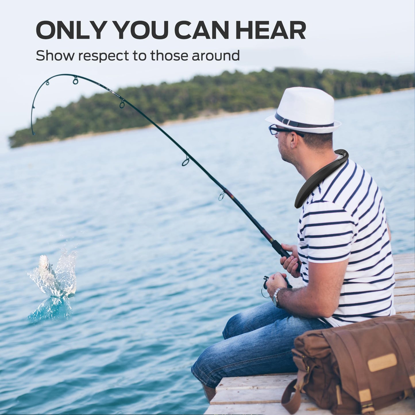 Monster Boomerang Petite Neckband Bluetooth Speakers, Neck Speaker with 15H Playtime, aptX High Fidelity 3D Stereo Sound, Low Latency, Built-in Mic, IPX5 Waterproof Wearable for Home Outdoor