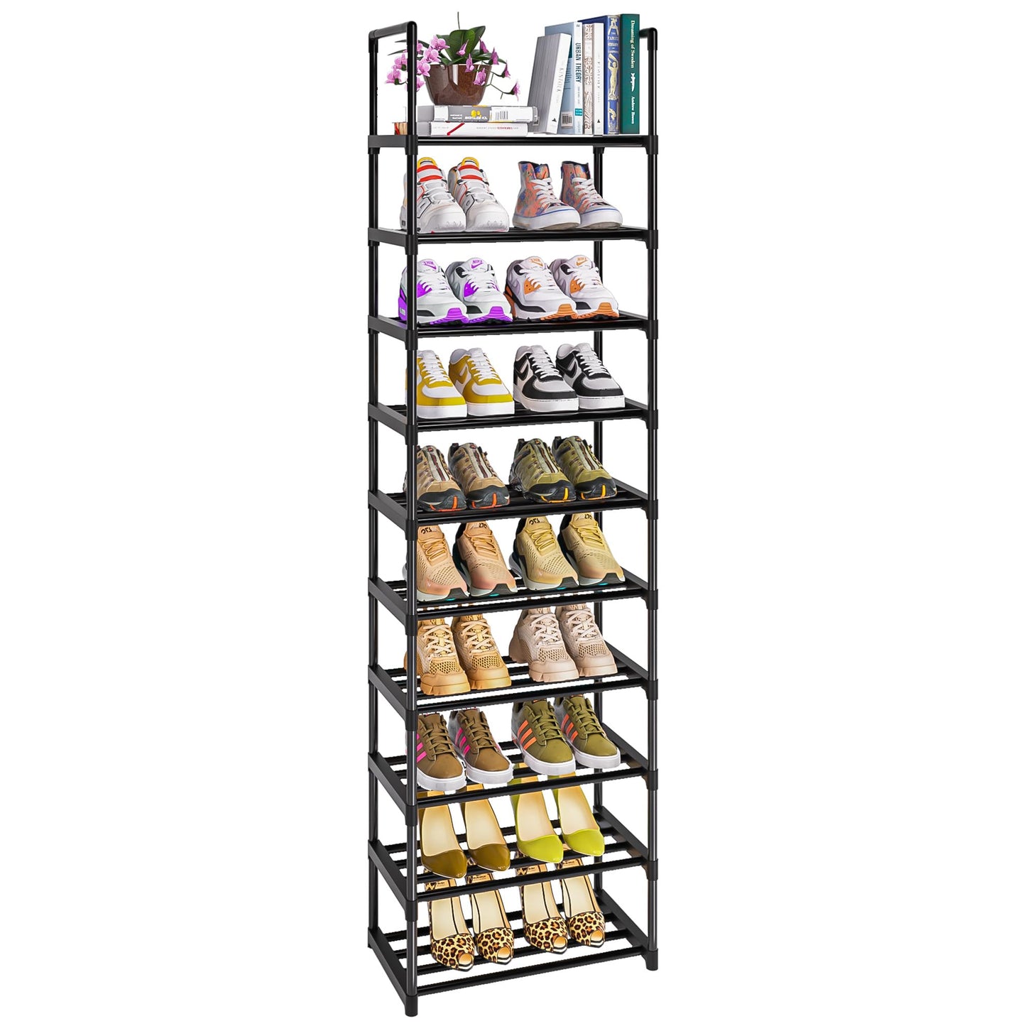 OYREL Shoe Rack, Sturdy Metal Shoe Rack Organizer,Narrow Shoe Racks for Closets,Shoes Rack,Shoe Stand,Shoe Shelf