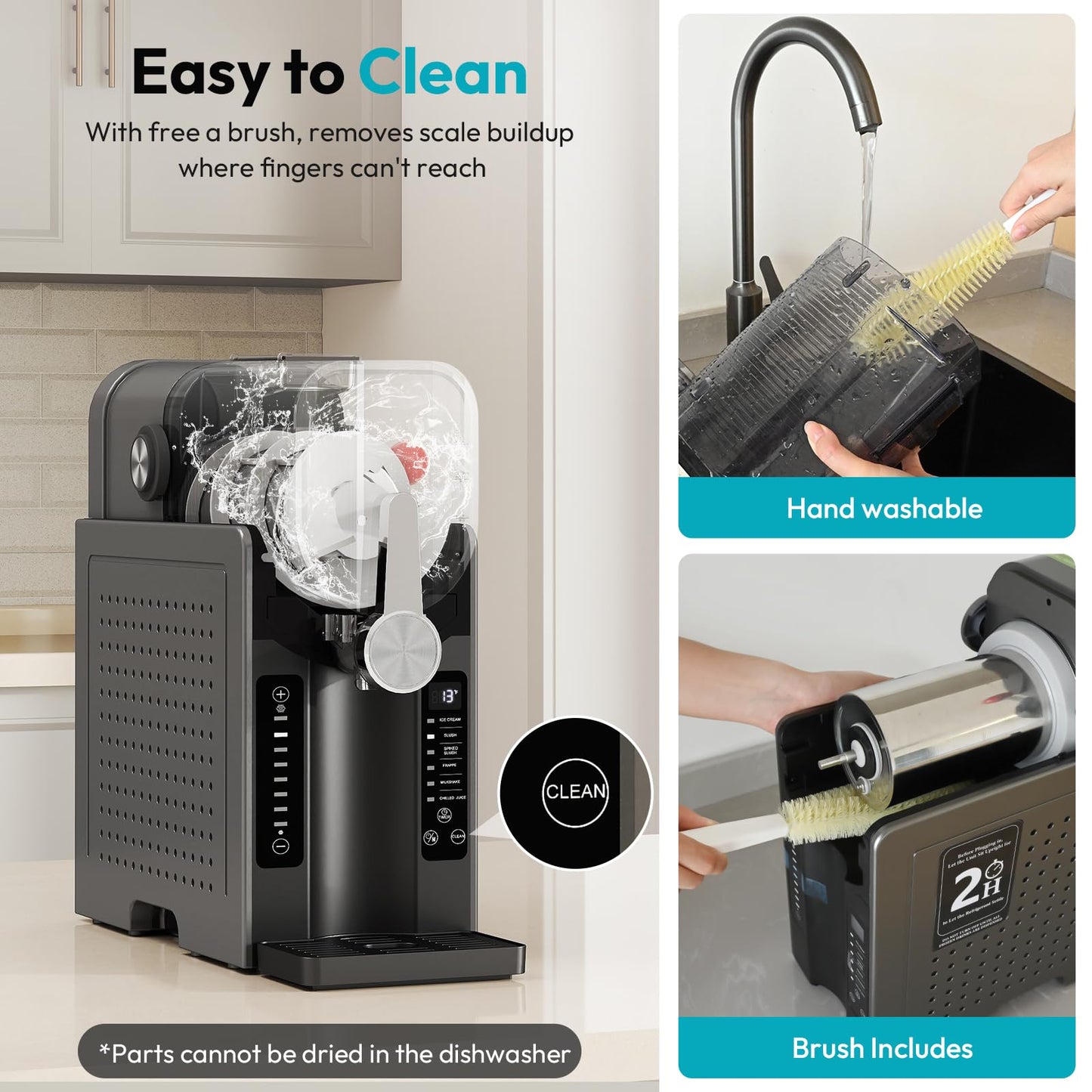 Rellytech Slushy Machine for Home - Slushie Machine No Ice Needed with 6 Preset Programs, Ice Cream, Margaritas, Frappes, Smoothie, Professional Frozen Drink Maker, Self-Cleaning, Fathers Day Gift