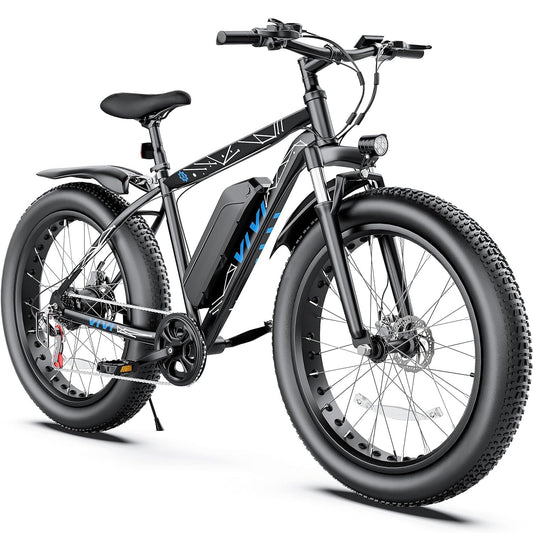 Vivi Electric Bike 26" x 4.0 Fat Tire Electric Bicycle, 1000W Peak Motor Electric Mountain Bike, 25MPH Ebikes for Adults with 48V 13AH Removable Lithium-Ion Battery, Up to 60 Miles