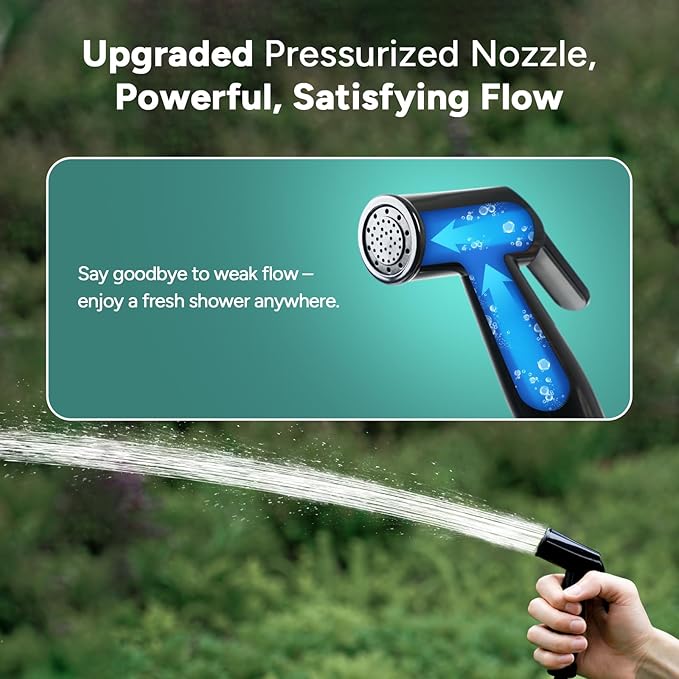 DR.PREPARE Camping Shower, 4 Gallons/15L Portable Shower with Foot Pump, Large Water Inlet, Outdoor Camp Shower Bag for Camping, Beach, Hiking, Climbing