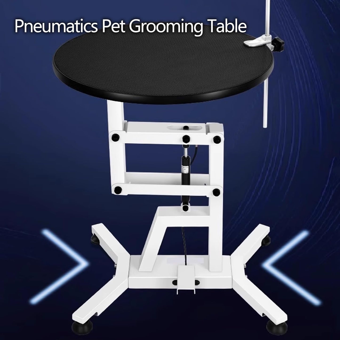 Pneumatic Dog Grooming Table Foldable Dog Washing Station for Home Liftable and Rotatable Pet Grooming Table with Non Slip Feet, Roughened One Pieces Steel(Black,60cm)