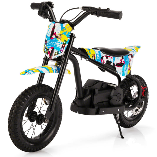 TOBBI Kids Dirt Bike 24V Electric Toddler Motorcycle w/3-Speed Modes, Max Weight 143LBS, Up to 13MPH Off-Road Motor Bike for Children with Dual Brakes, LED Power Display