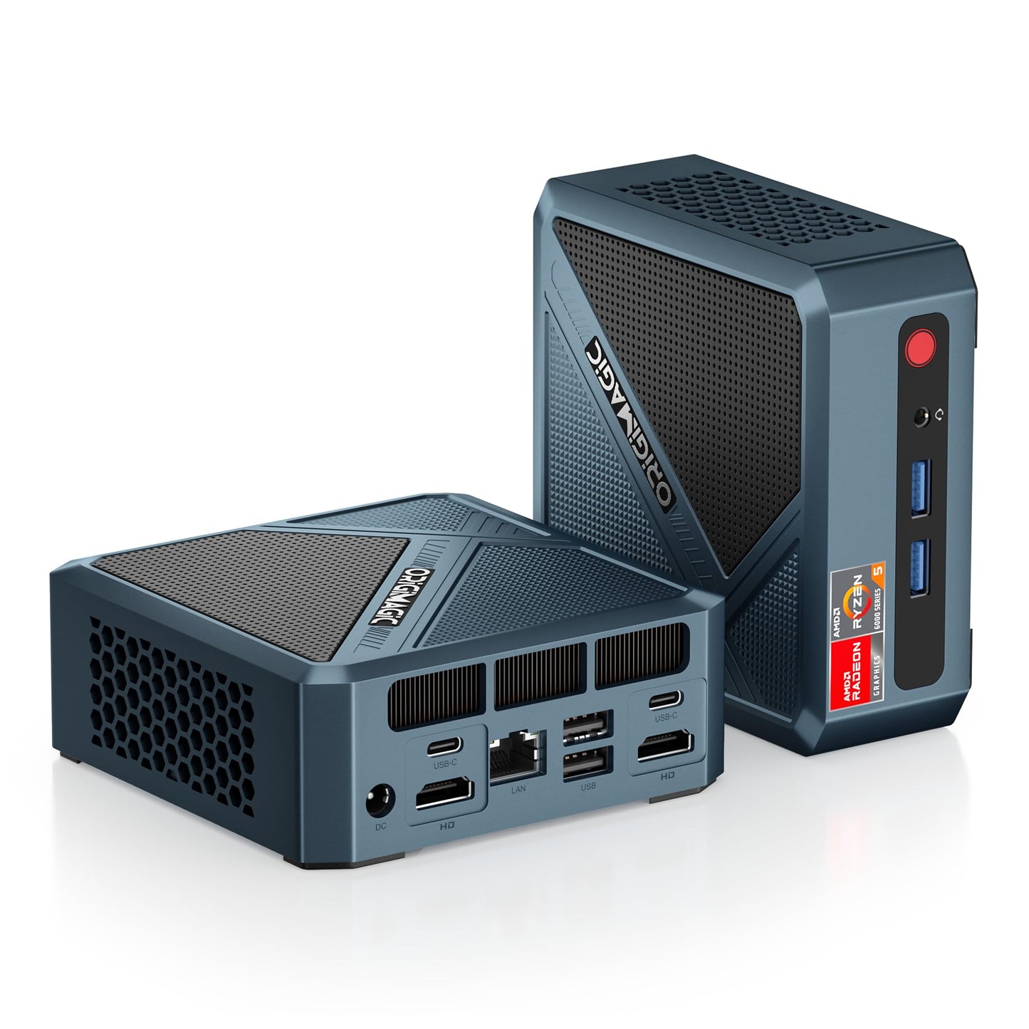 origimagic N2 Mini PC, Ryzen 5 6600H (6C/12T, 4.5GHz), 32GB DDR5 RAM, 512GB NVMe SSD, Mini Computers Dual USB4, Mini Computers Quad Display, WiFi 6E, BT5.2, 8K UHD, Light Gaming & Office