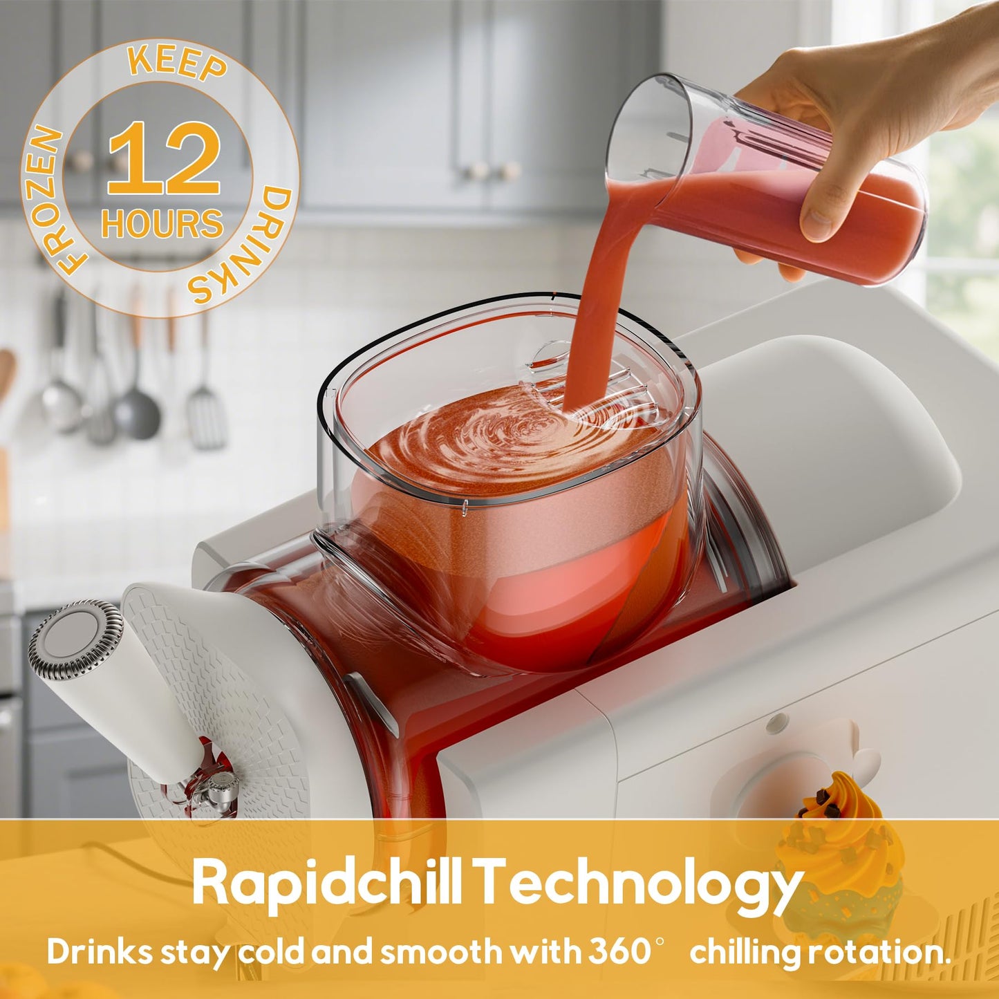 5-IN-1 Ice Cream & Slushie Maker Machine with LCD Display - 2L Large Capacity, Self-Cleaning, 12 Texture Levels for Soft Serve, Cocktails, Milkshakes, Home Party Bar (65dB Quiet)