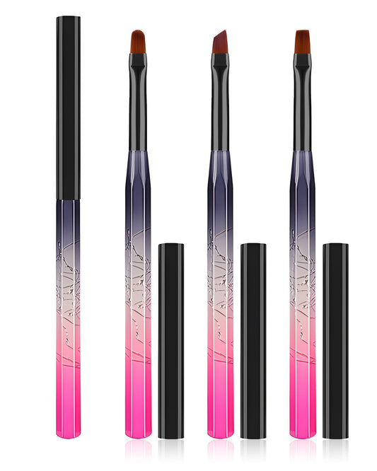 AMilHiTon for OPI Nail Polish Remover Brush, 3PCS Nail Art Clean Up Brushes, Round/Angled/flat Acetone Resistant Gel Nails Art Designs and Tidying Up Polish Mishaps on Cuticles