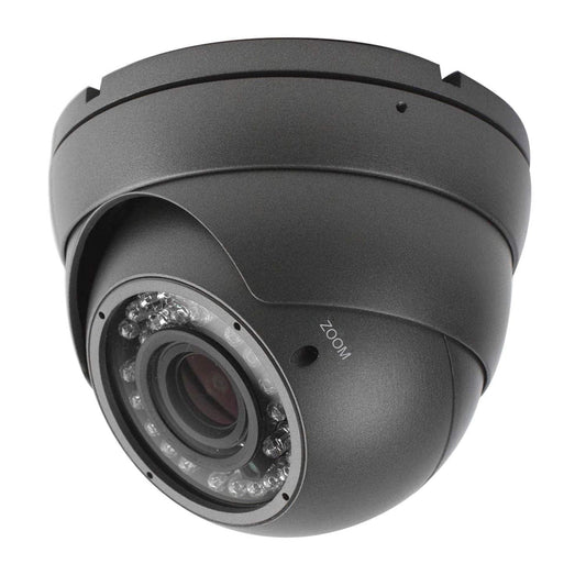 Analog CCTV Camera HD 1080P 4-in-1 (TVI/AHD/CVI/CVBS) Security Dome Camera Outdoor, 2.8mm-12mm Manual Focus/Zoom Varifocal Lens, Weatherproof Metal Housing 36 IR-LEDs Day & Night Monitoring (Grey)