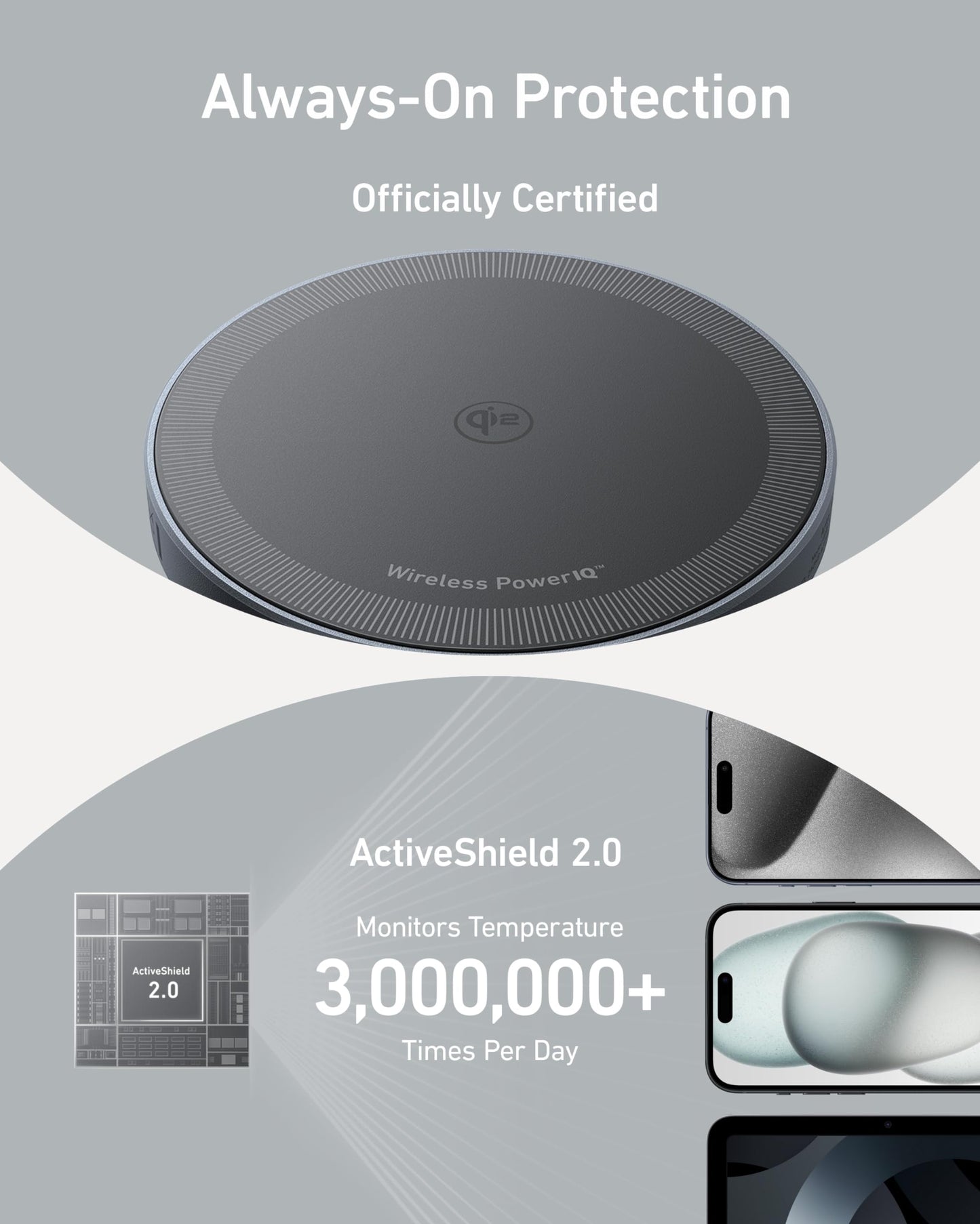 Anker MagSafe Charger Pad, MagGo iPhone 16 Wireless Charging Pad, Qi2 Certified 15W Wireless Charger, Compatible with iPhone 16/16 Plus/16 Pro/16 Pro Max/15/14/13/12 Series (Adapter Not Included)